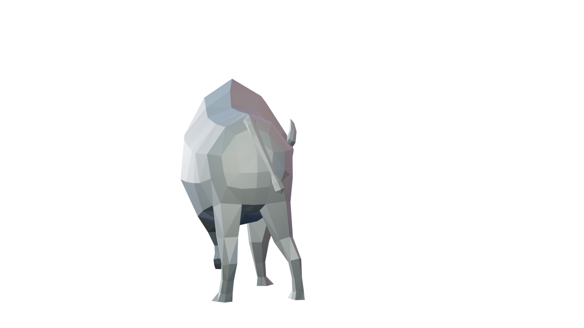 Low Poly Bison 3D print model_6