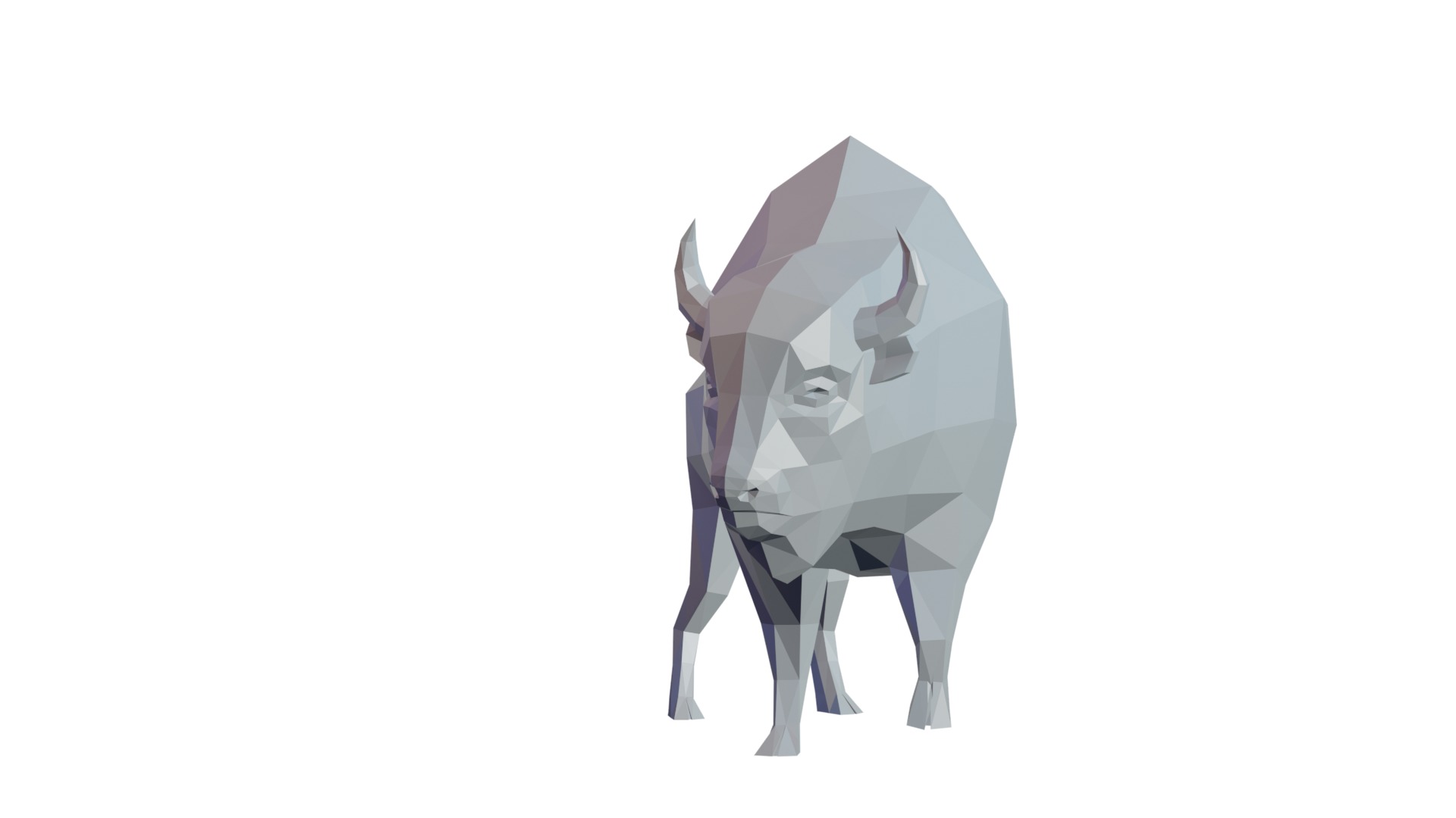 Low Poly Bison 3D print model_2