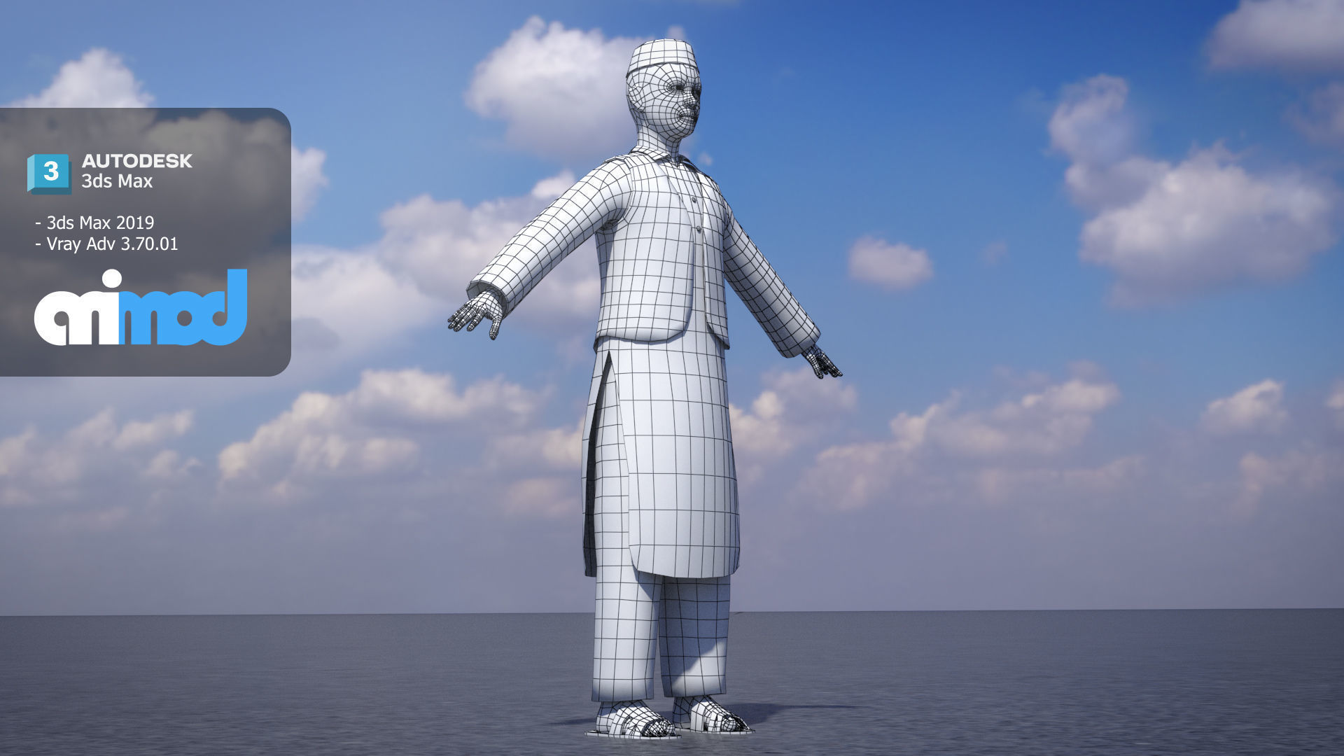 Afghan Kid Civilian 3D model_7