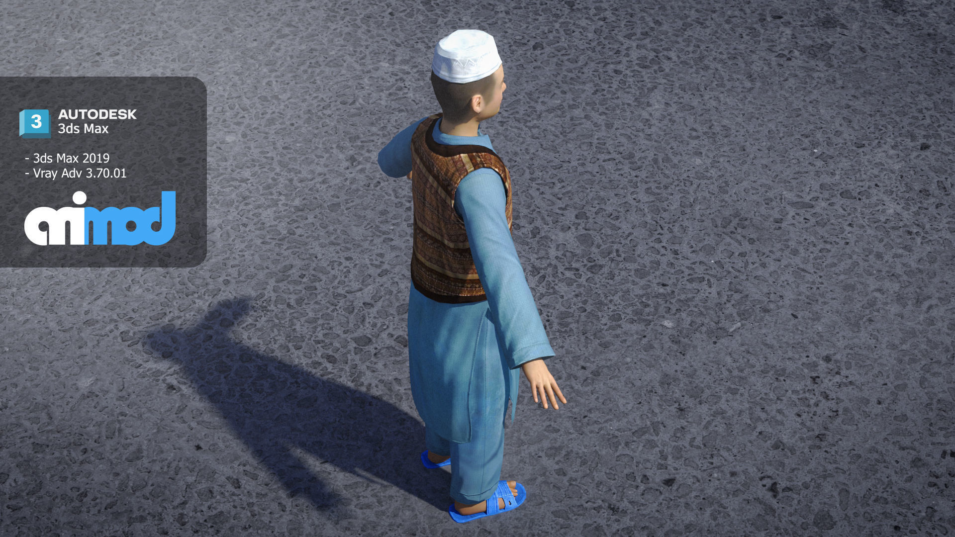 Afghan Kid Civilian 3D model_3