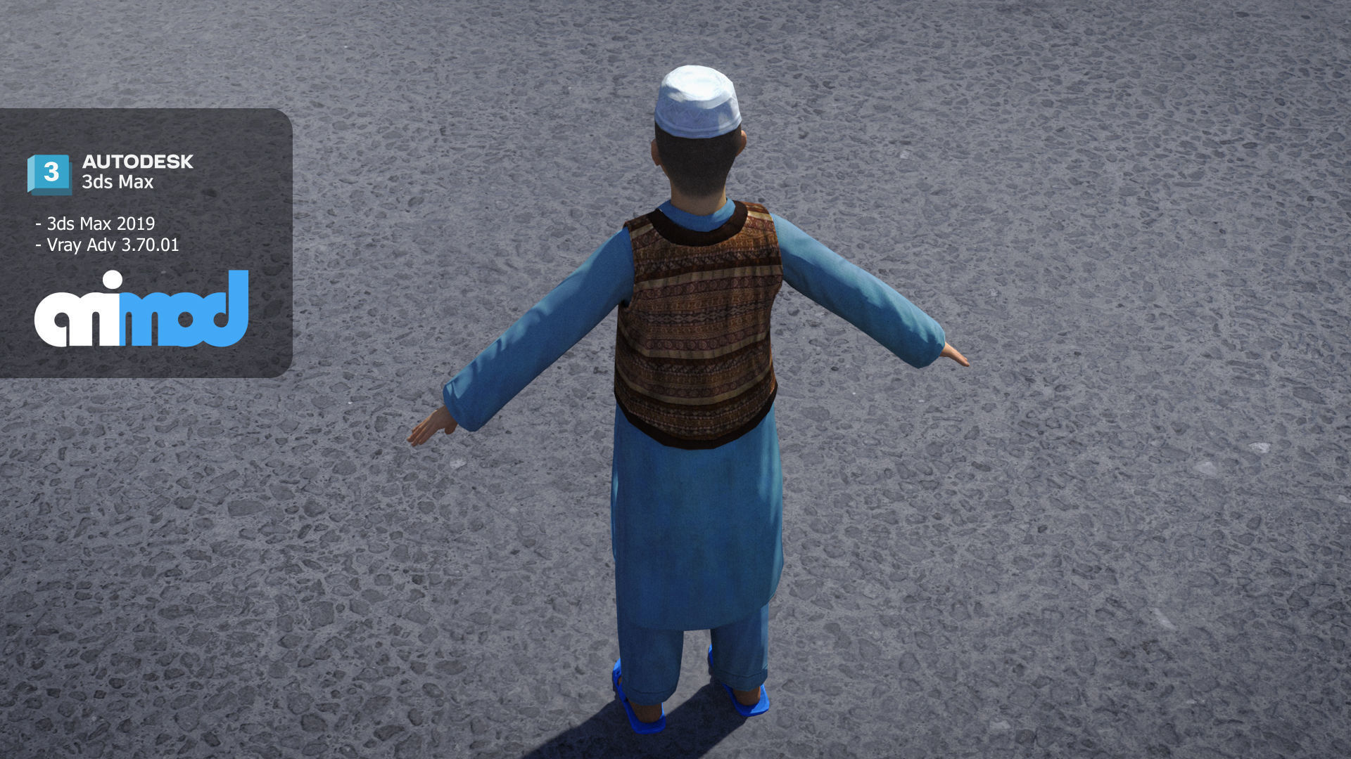 Afghan Kid Civilian 3D model_4