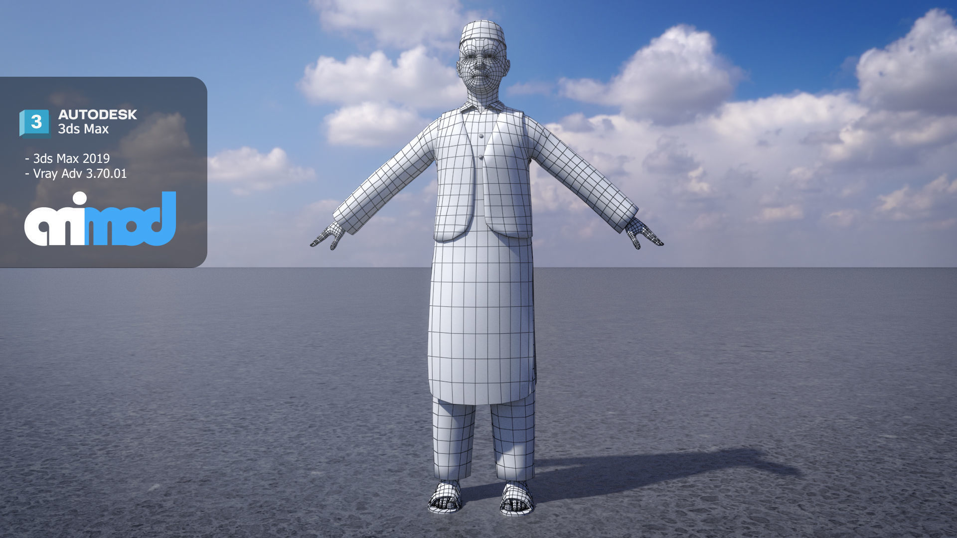 Afghan Kid Civilian 3D model_5