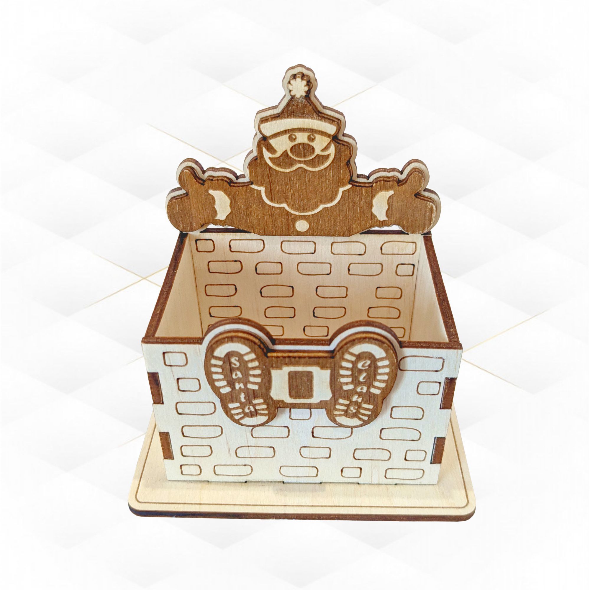 Christmas gift holder Santa Claus laser cut design 3D print model_1