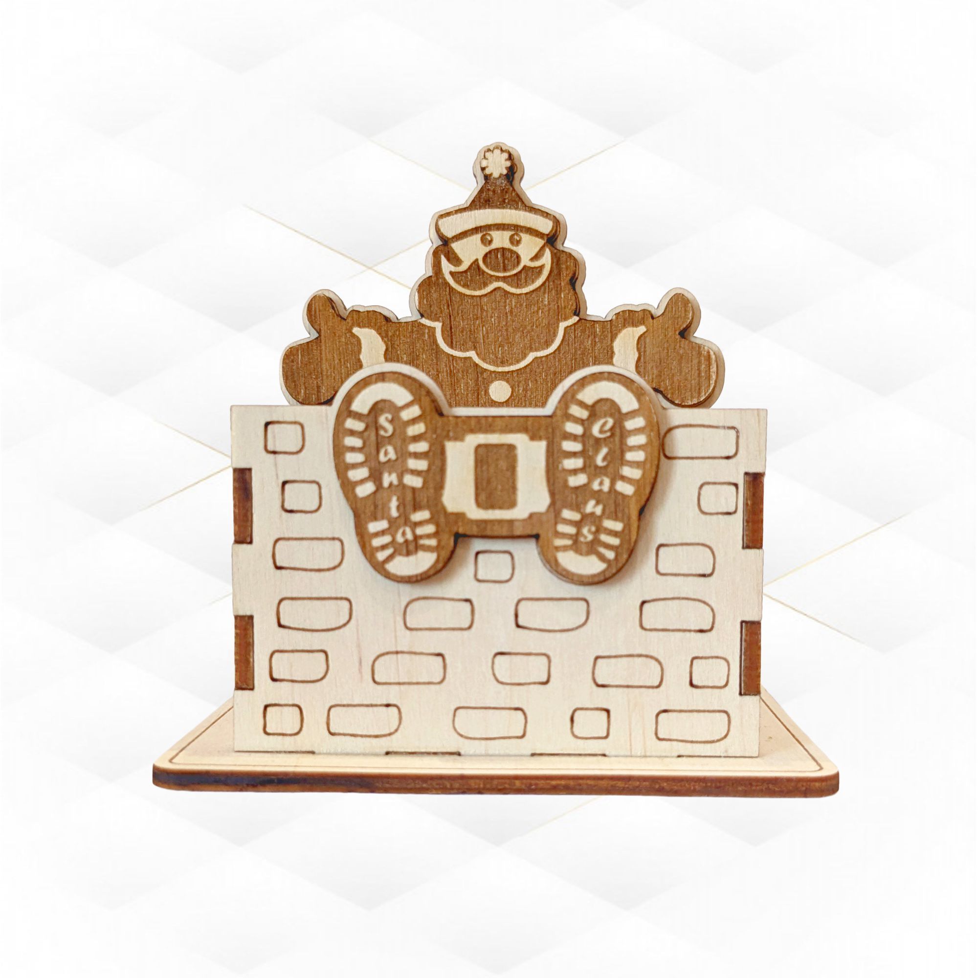 Christmas gift holder Santa Claus laser cut design 3D print model_4
