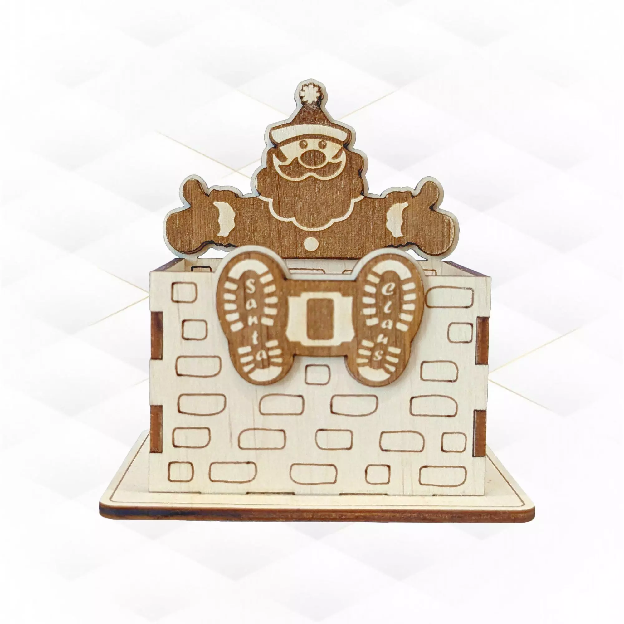 Christmas gift holder Santa Claus laser cut design 3D print model_0