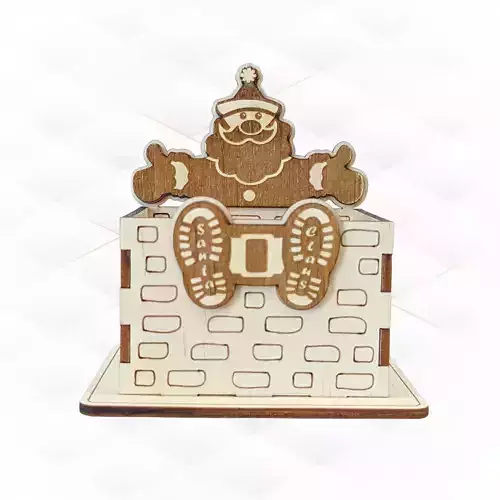Christmas gift holder Santa Claus laser cut design 3D print model Christmas gift holder Santa Claus laser cut design 3D print model