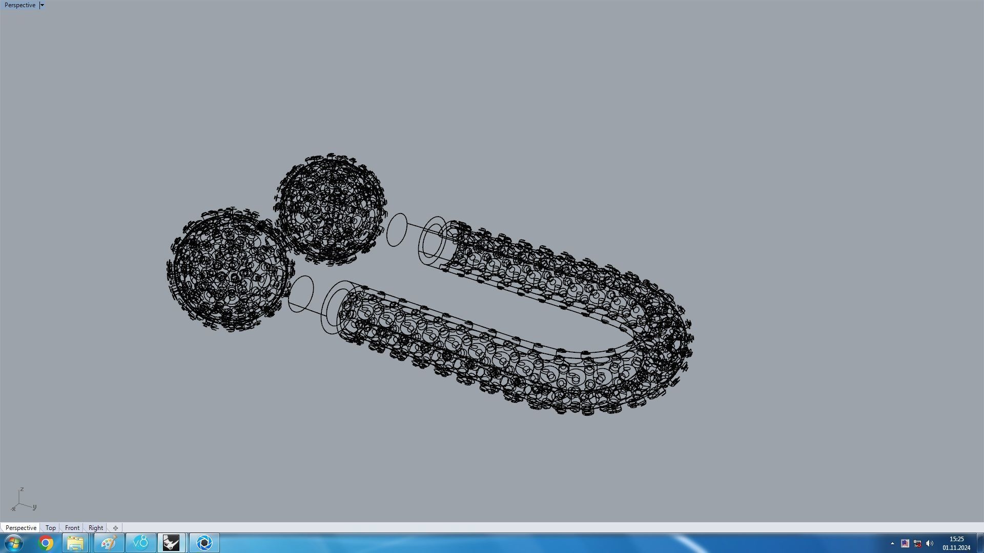 3D Hardwear Bracelet or necklace Diamond Paved Detal 3D print model_8