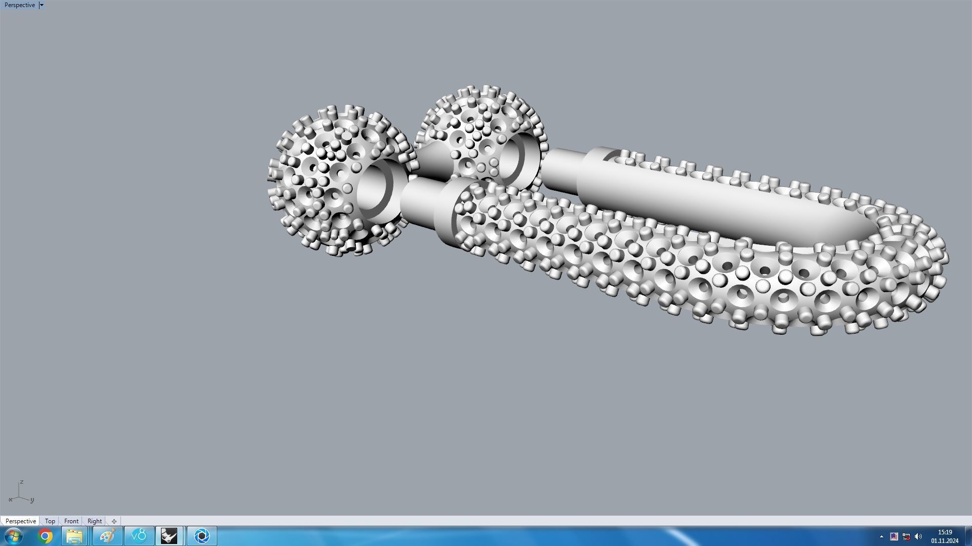 3D Hardwear Bracelet or necklace Diamond Paved Detal 3D print model_6