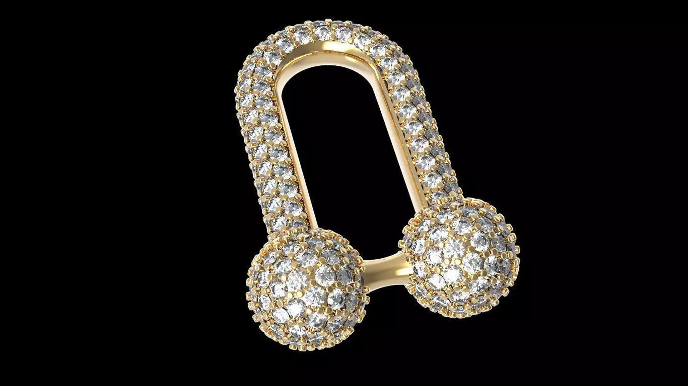 3D Hardwear Bracelet or necklace Diamond Paved Detal 3D print model_0