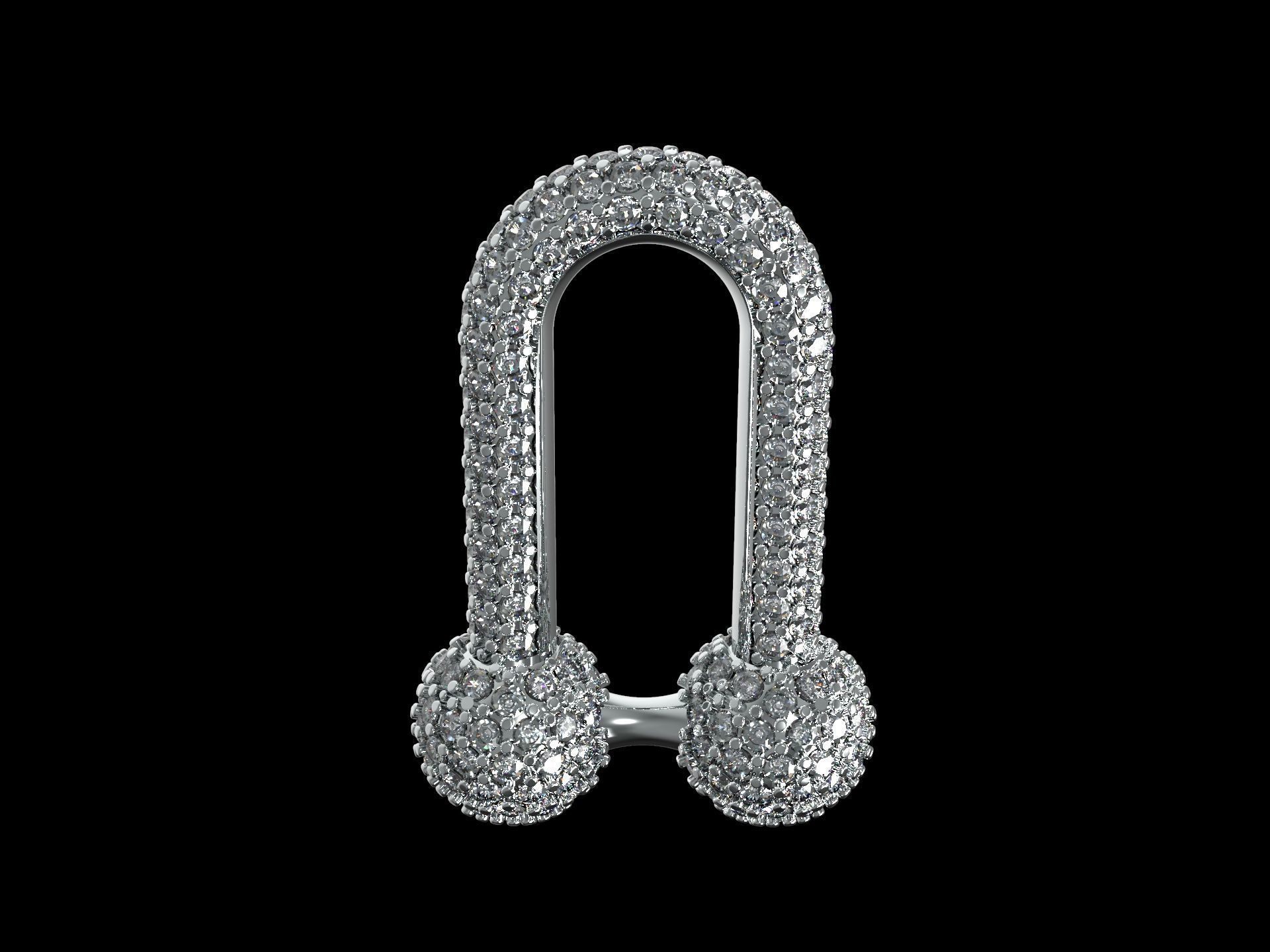 3D Hardwear Bracelet or necklace Diamond Paved Detal 3D print model_2