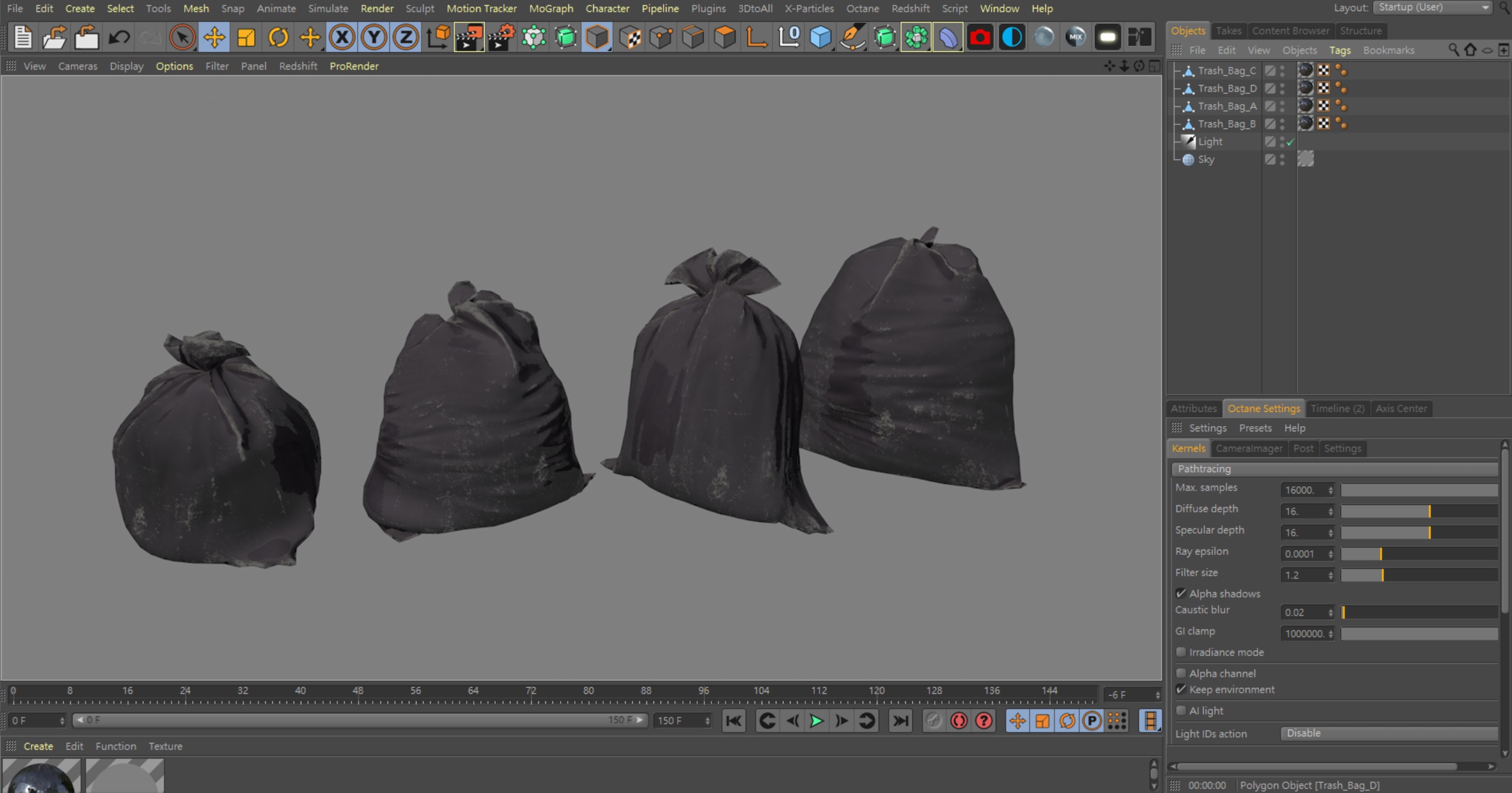 Trash Bag Low-poly 3D model_8