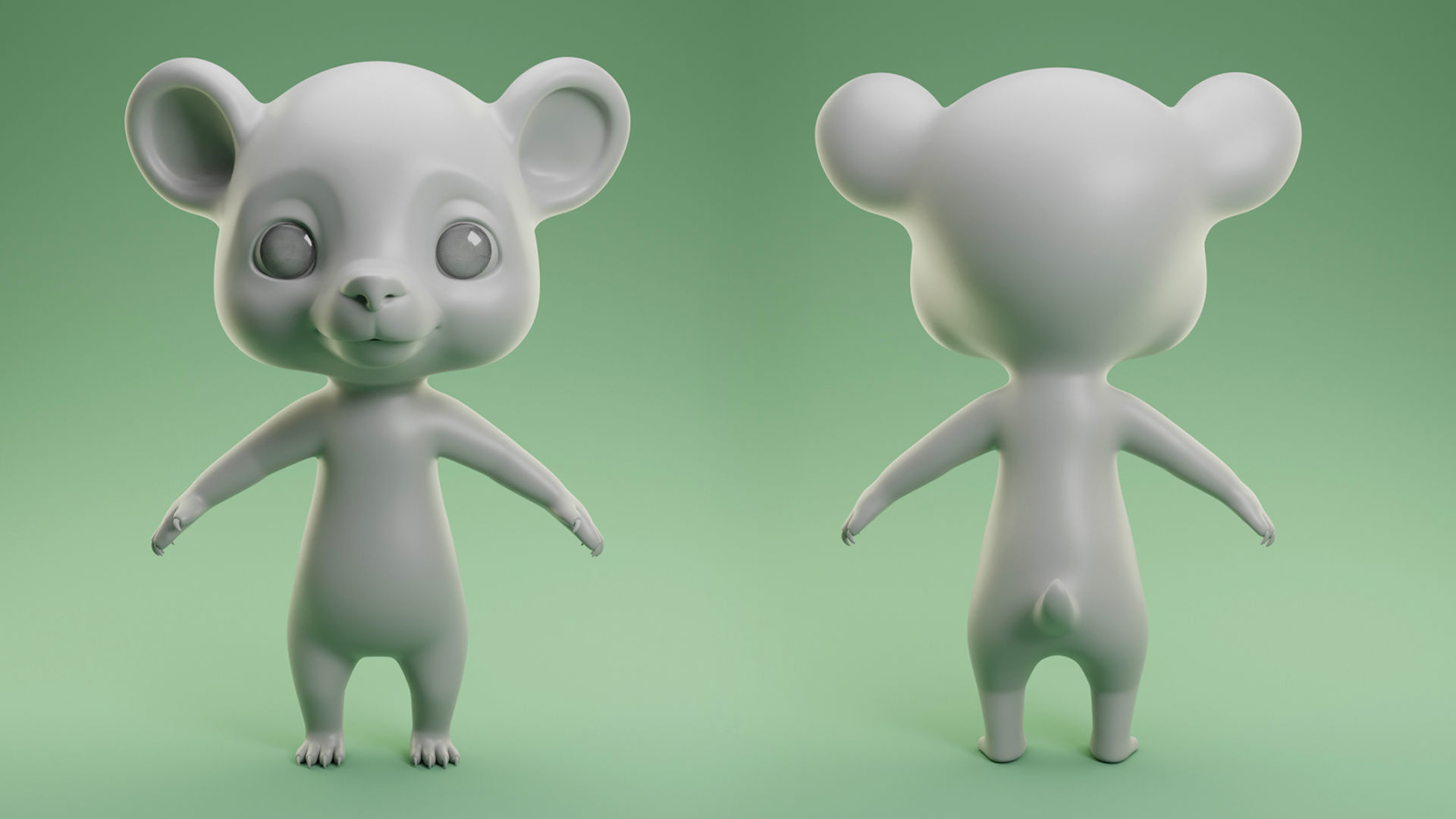  Bear Cartoon Low-poly 3D model_2