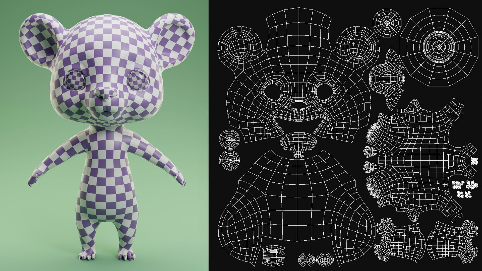  Bear Cartoon Low-poly 3D model_7