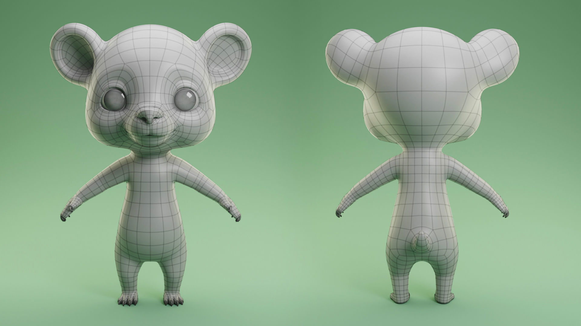  Bear Cartoon Low-poly 3D model_3