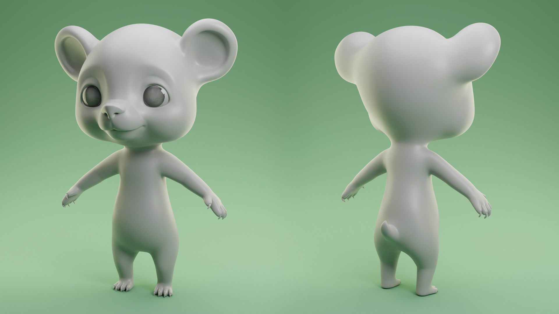  Bear Cartoon Low-poly 3D model_5