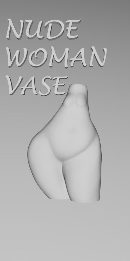 Artistic Female Figure Vase 3D  Model 3D print model_1
