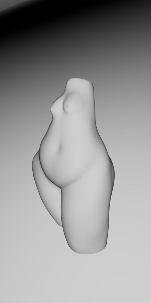 Artistic Female Figure Vase 3D  Model 3D print model_3