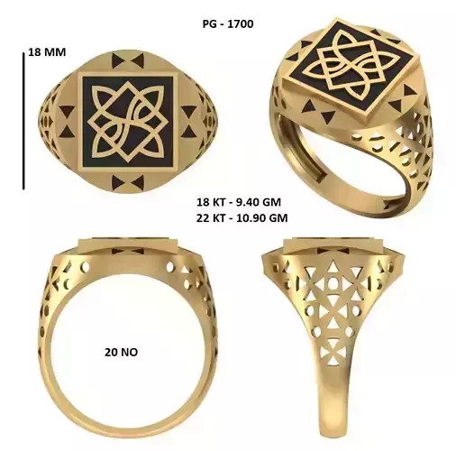 Elegant Mens Signet Ring Royal and Symbolic Design Celtic