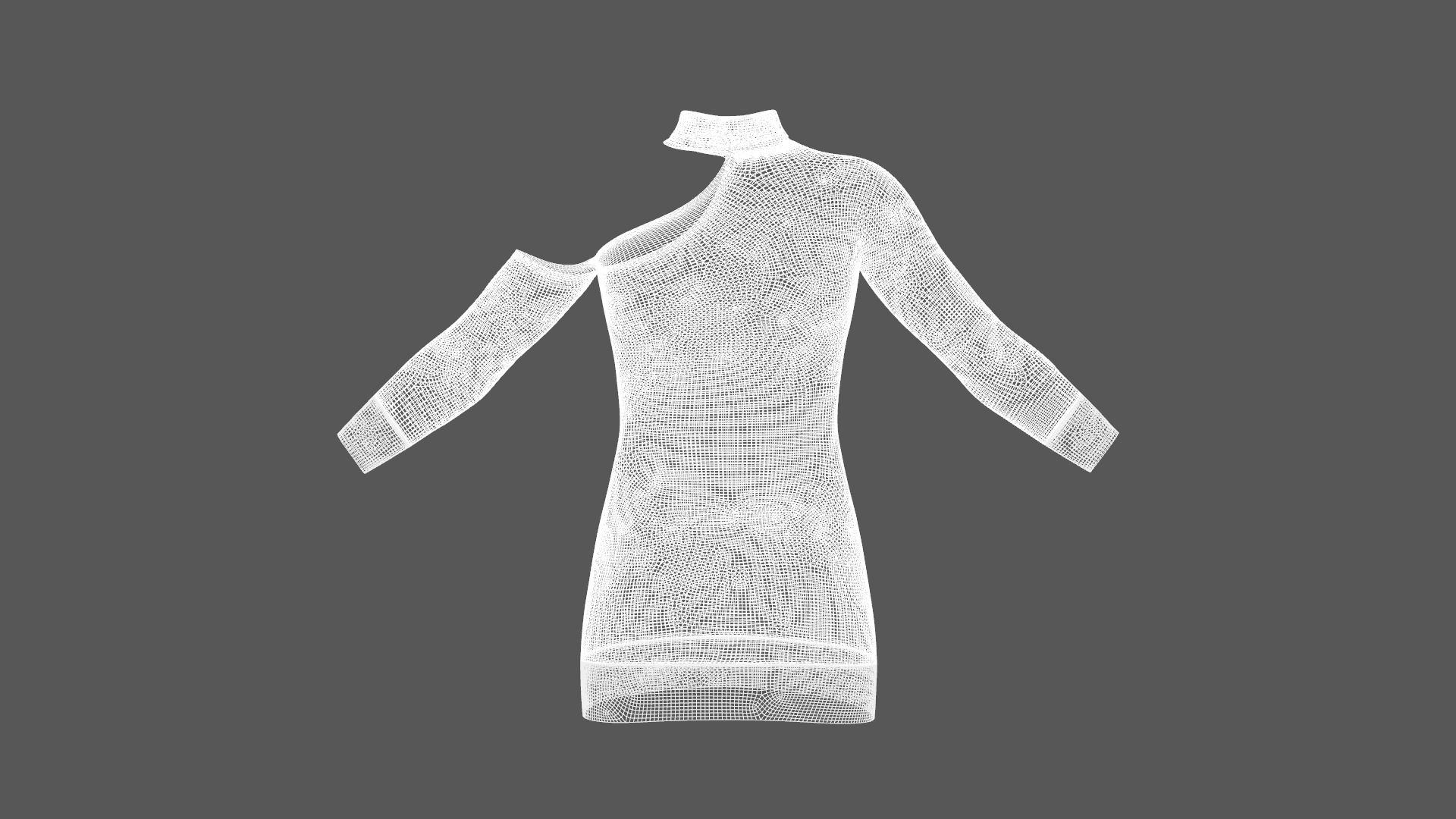 Christmas Sweater Dress Outfit Clothing Low-poly 3D model_4