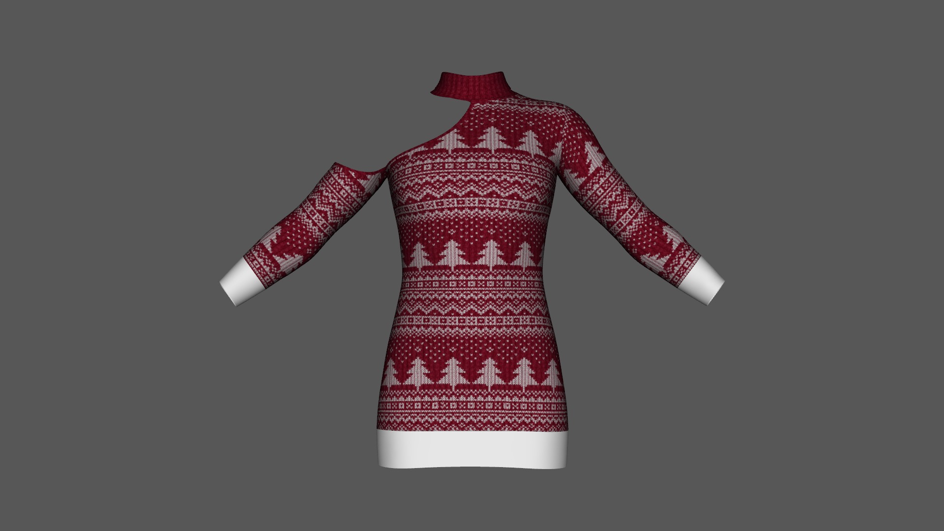 Christmas Sweater Dress Outfit Clothing Low-poly 3D model_3