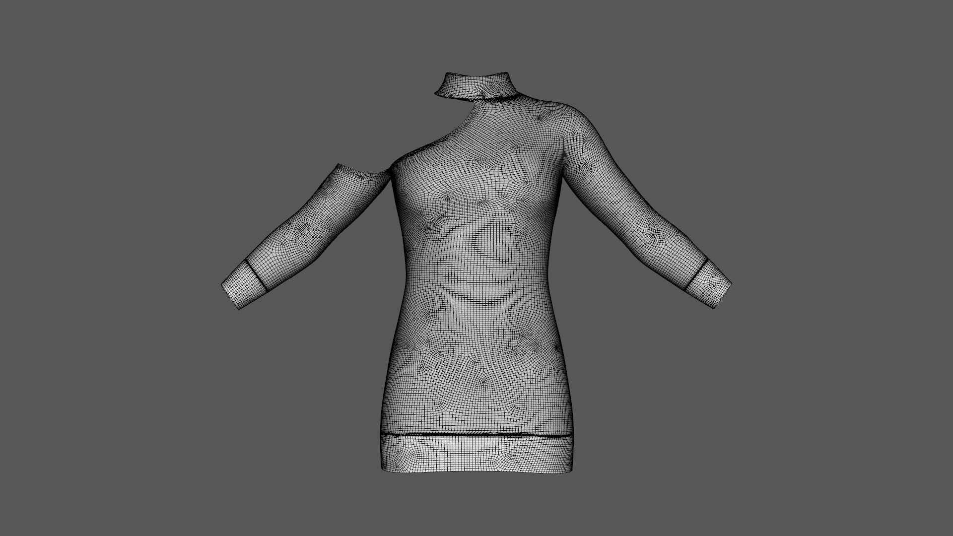 Christmas Sweater Dress Outfit Clothing Low-poly 3D model_9