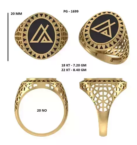 Elegant Mens Signet Ring