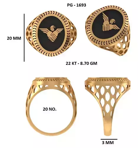 Elegant Mens Signet Ring Royal and Symbolic Design Eagle