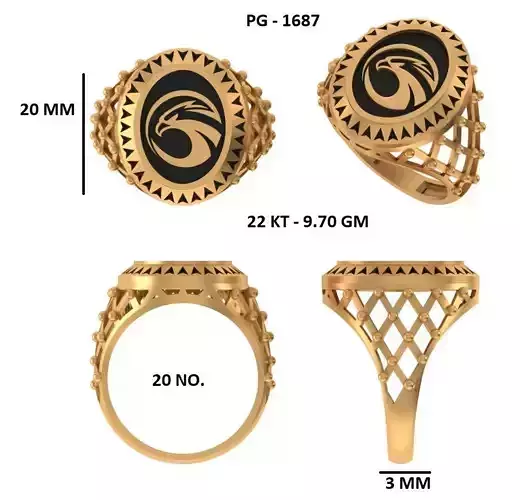 Elegant Mens Signet Ring