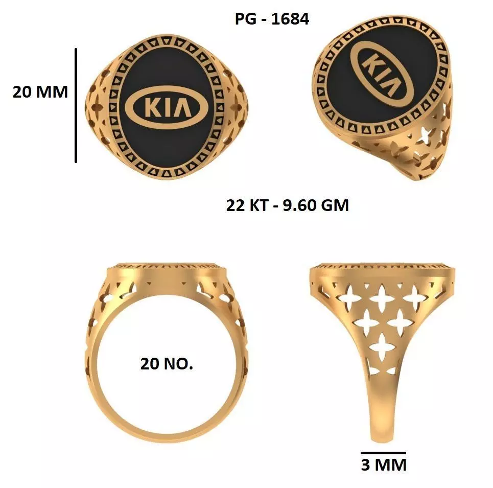Elegant Mens Signet Ring Royal and Symbolic Design KIA 3D print model