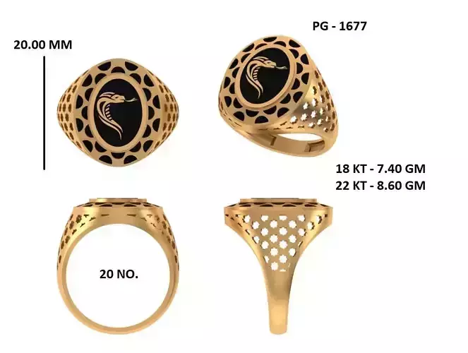 Elegant Mens Signet Ring Royal and Symbolic Design Snake