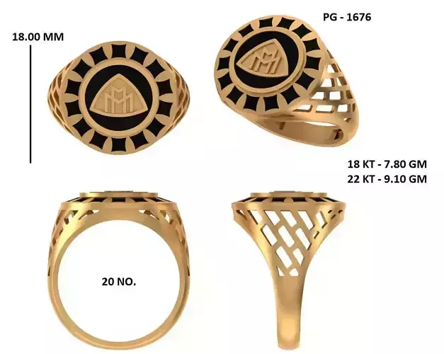 Elegant Mens Signet Ring Royal and Symbolic Design Maybach