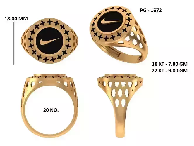 Elegant Mens Signet Ring Royal and Symbolic Design Nike