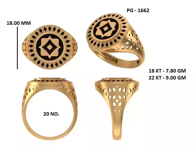 Elegant Mens Signet Ring Royal and Symbolic Design Pattern