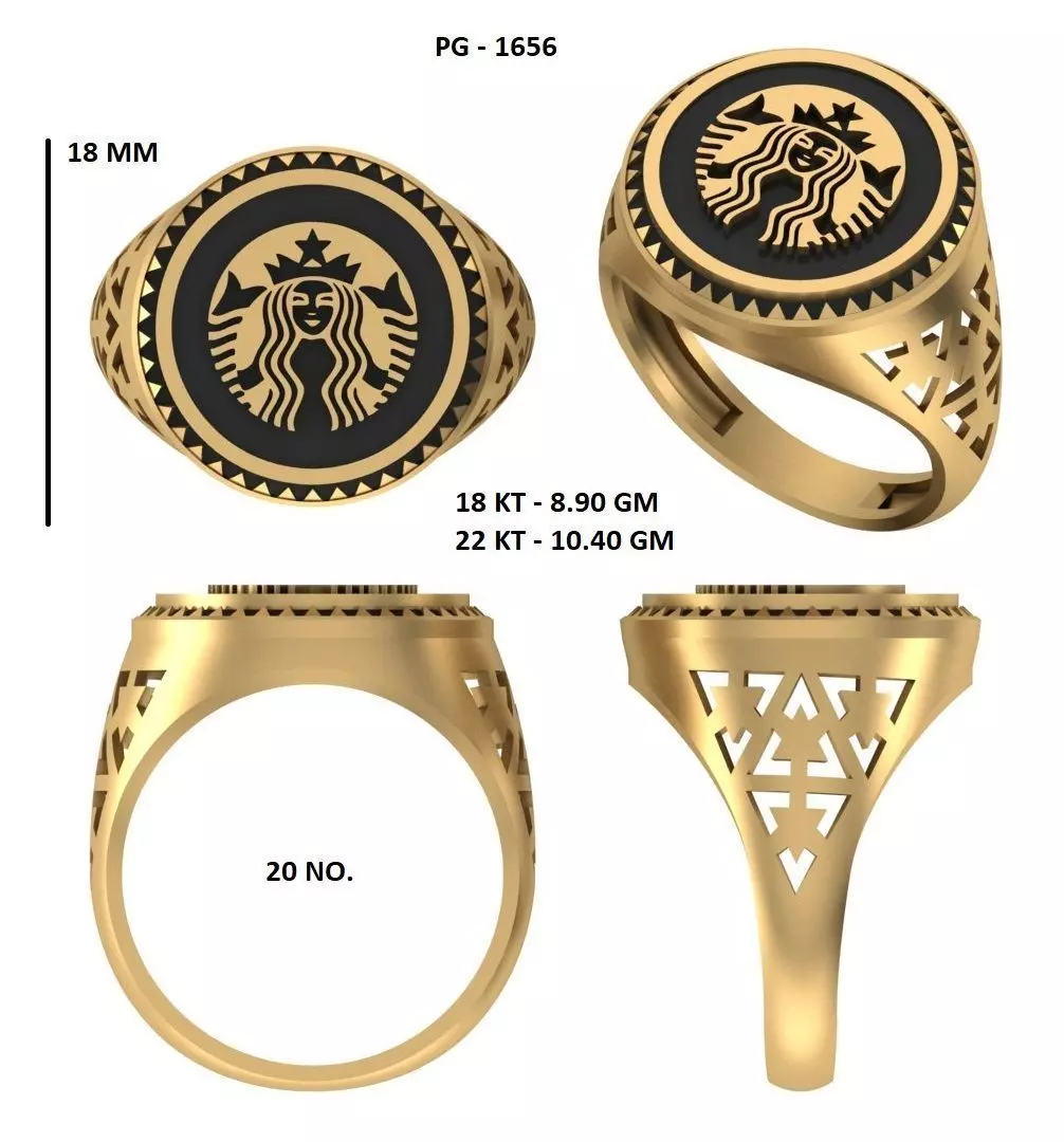 Elegant Mens Signet Ring Royal and Symbolic Design Starbucks 3D print model