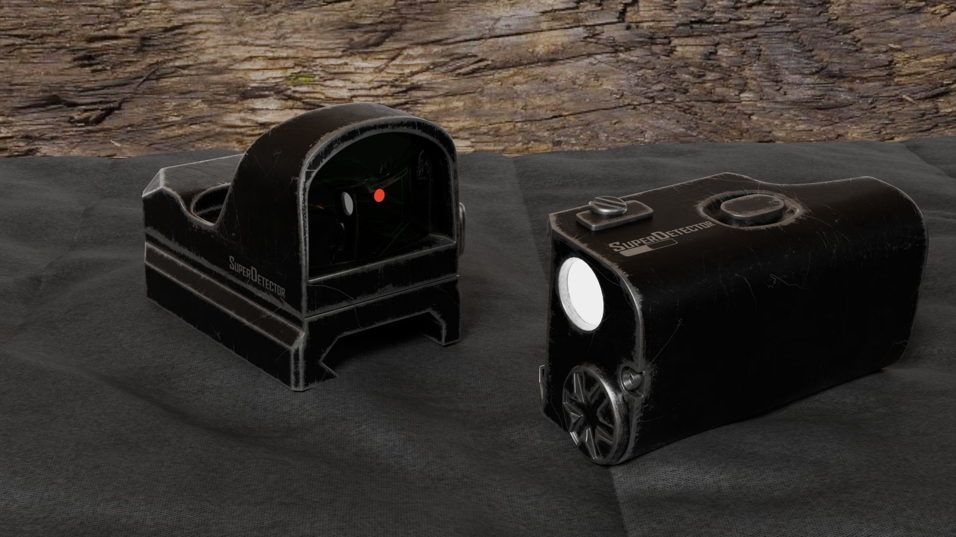 Vintage Revolver Low-poly 3D model_5