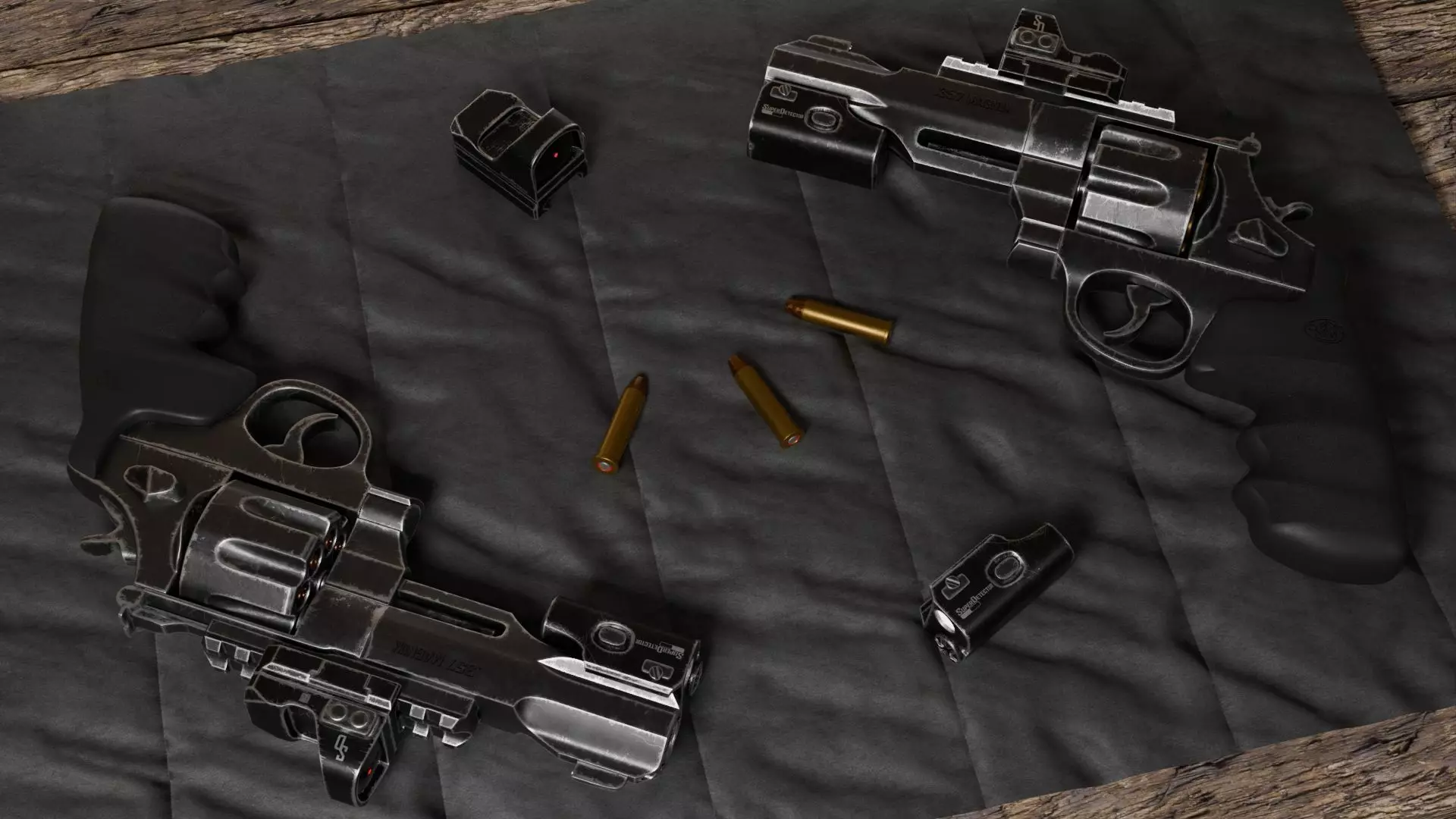 Vintage Revolver Low-poly 3D model_0