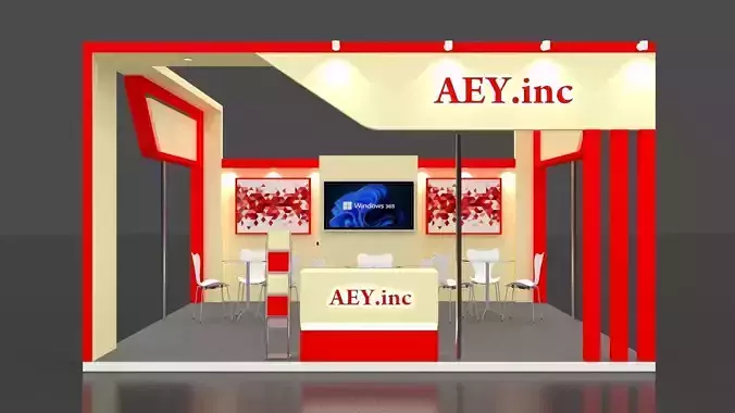 Exhibition Stand  6 meter x 6 meter 3 side open