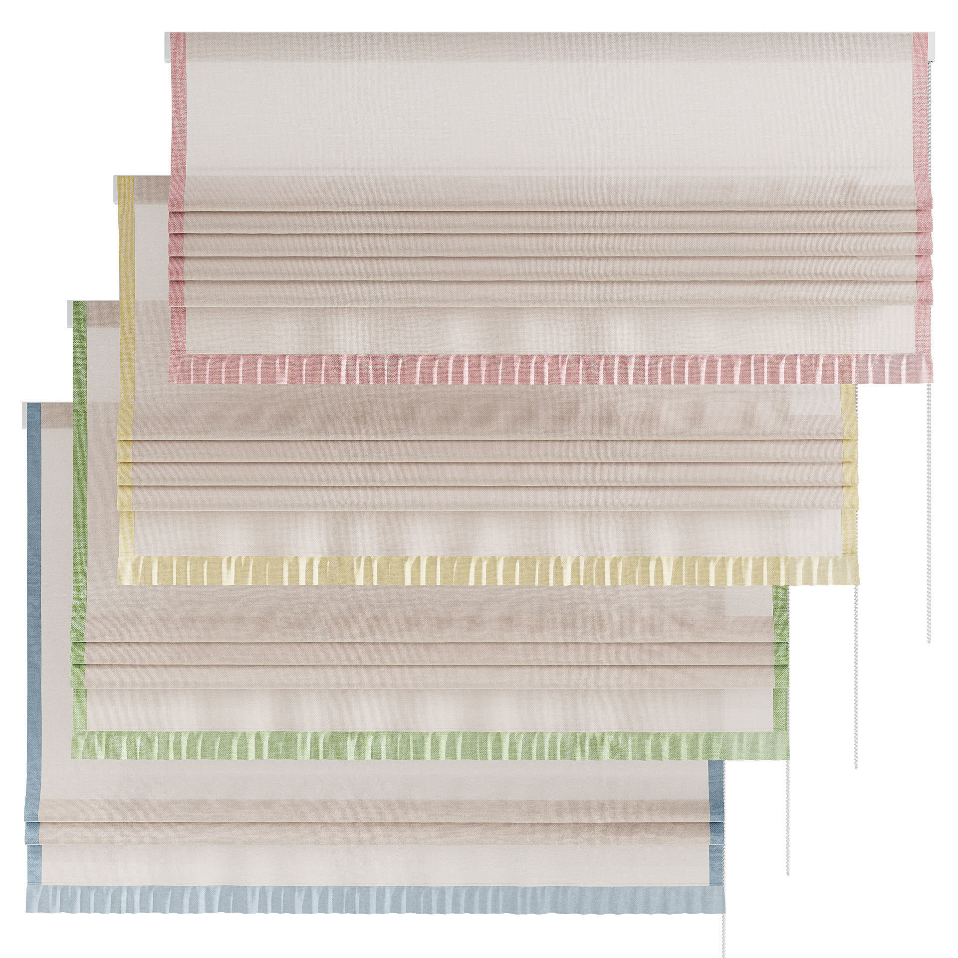 Roman curtain with ruffles for the children room 3D model_1