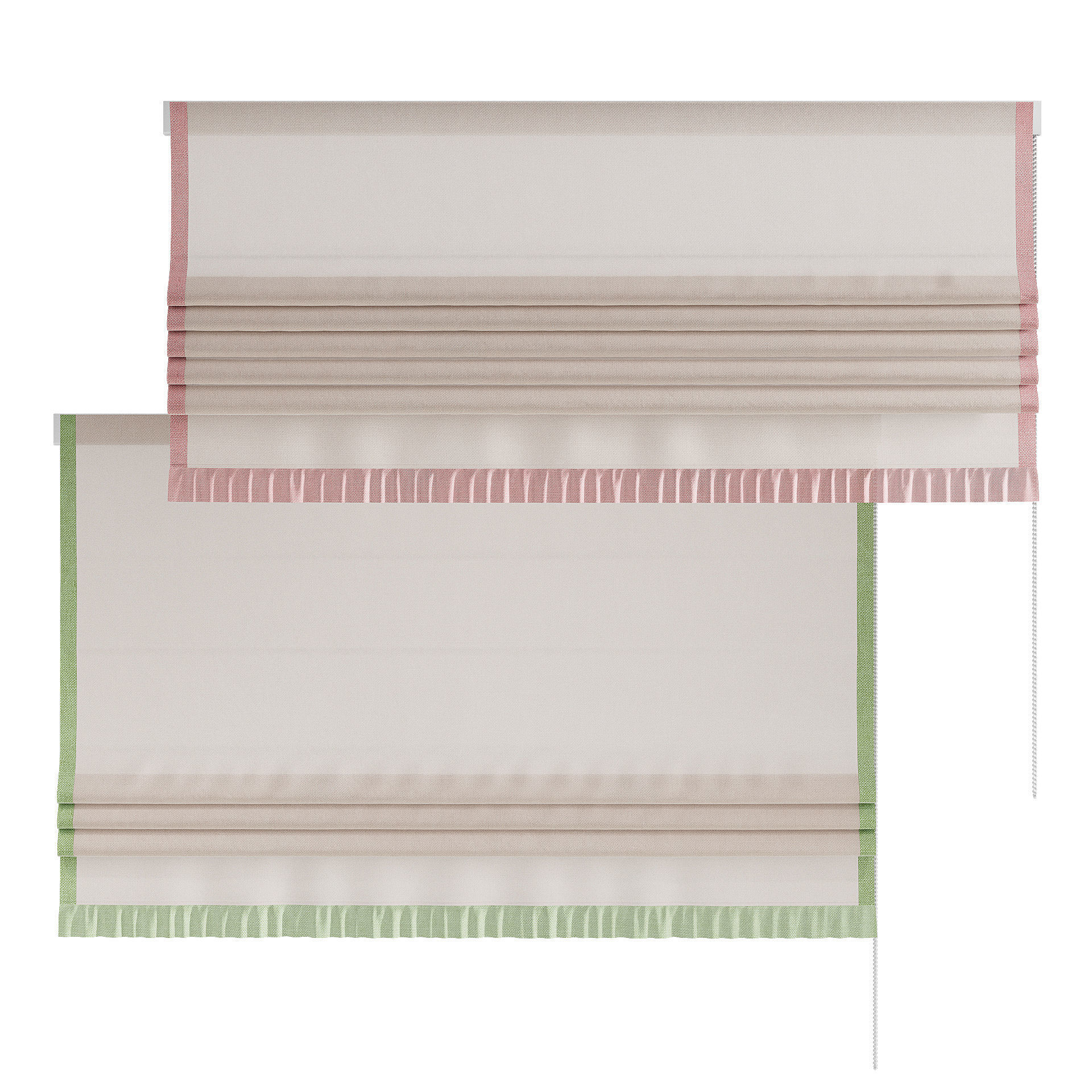 Roman curtain with ruffles for the children room 3D model_3