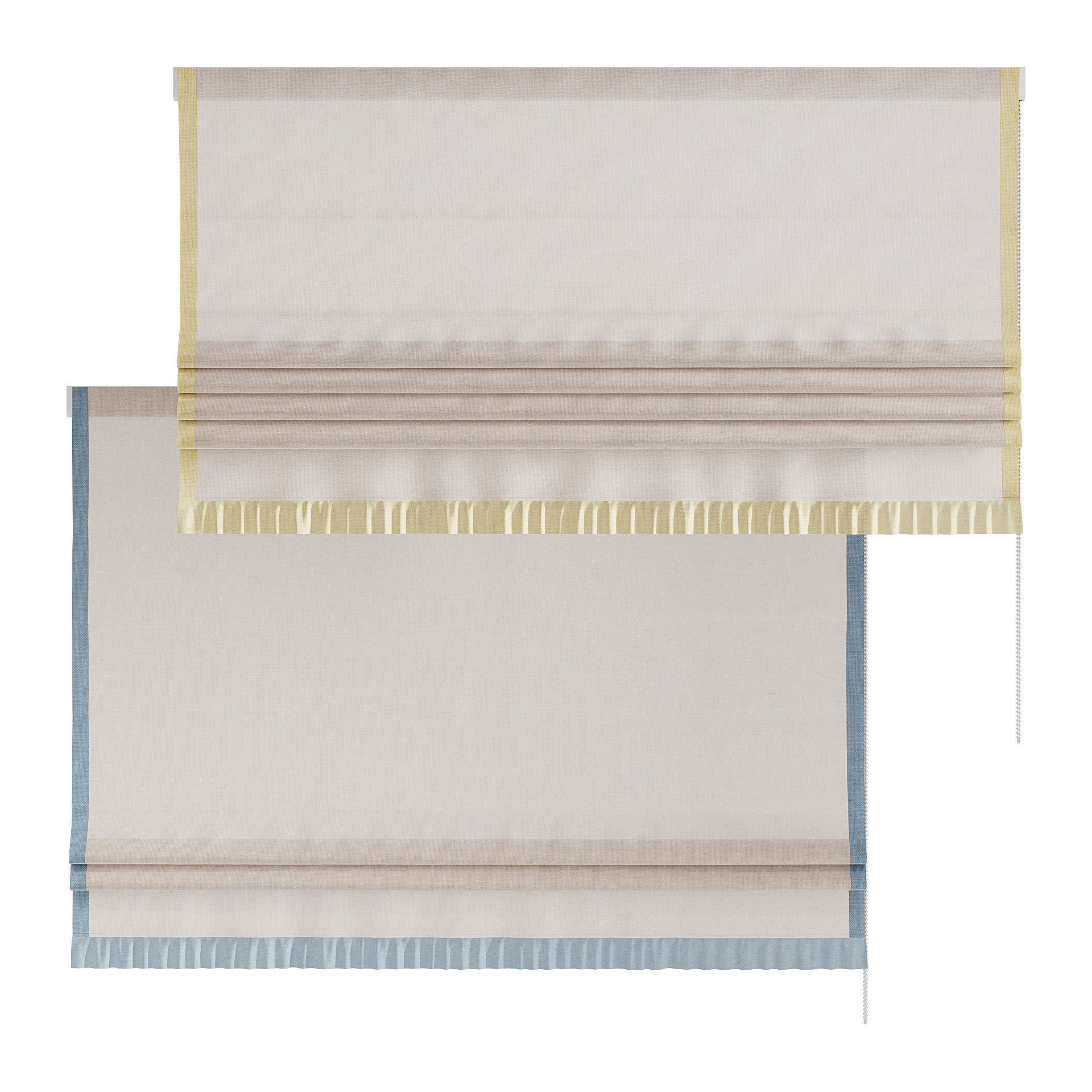 Roman curtain with ruffles for the children room 3D model_4