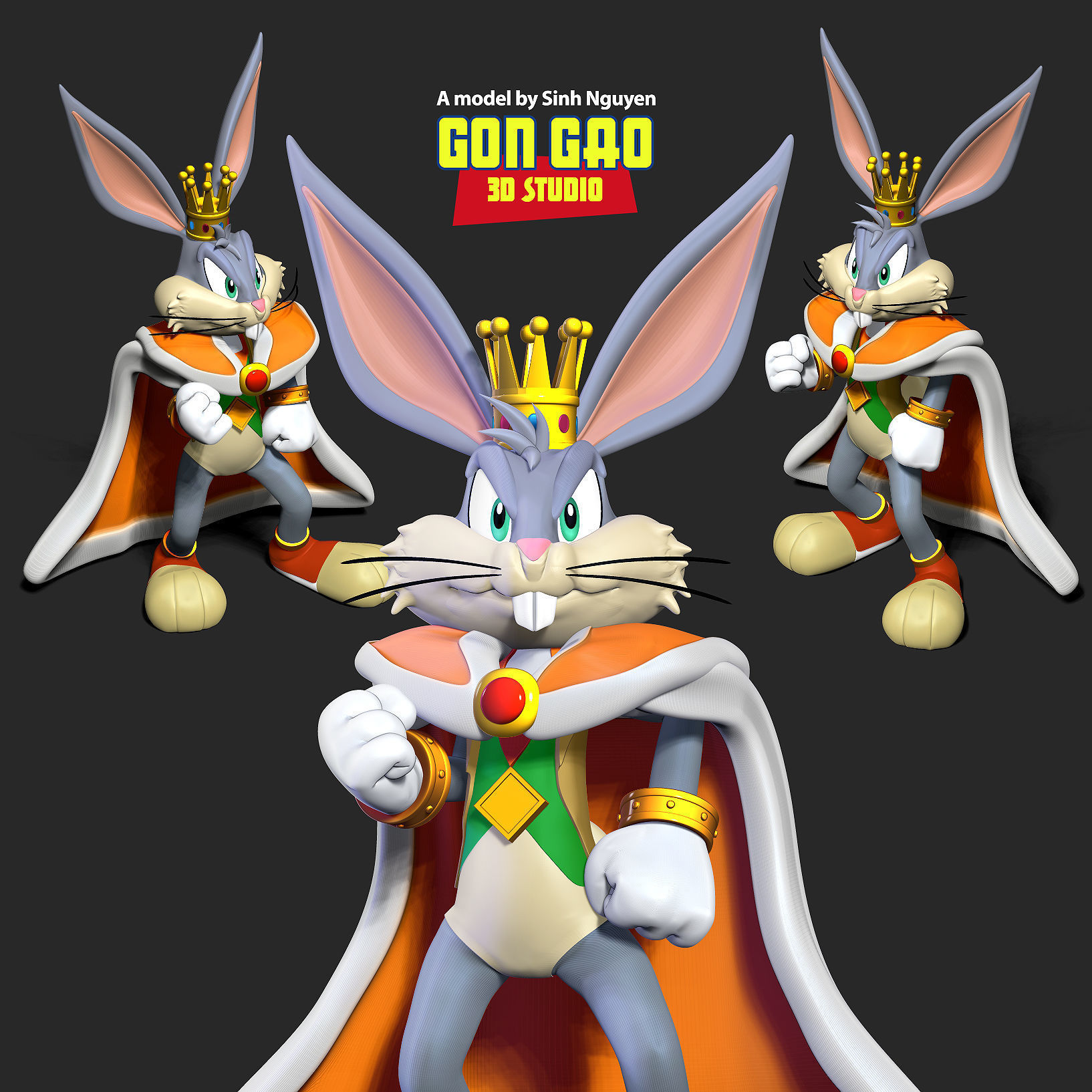 King Bugs Bunny 3D print model_1