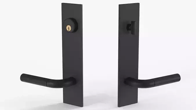 Tumalo Lever - Black Bronze Handle Exterior Door Hardware 3D model