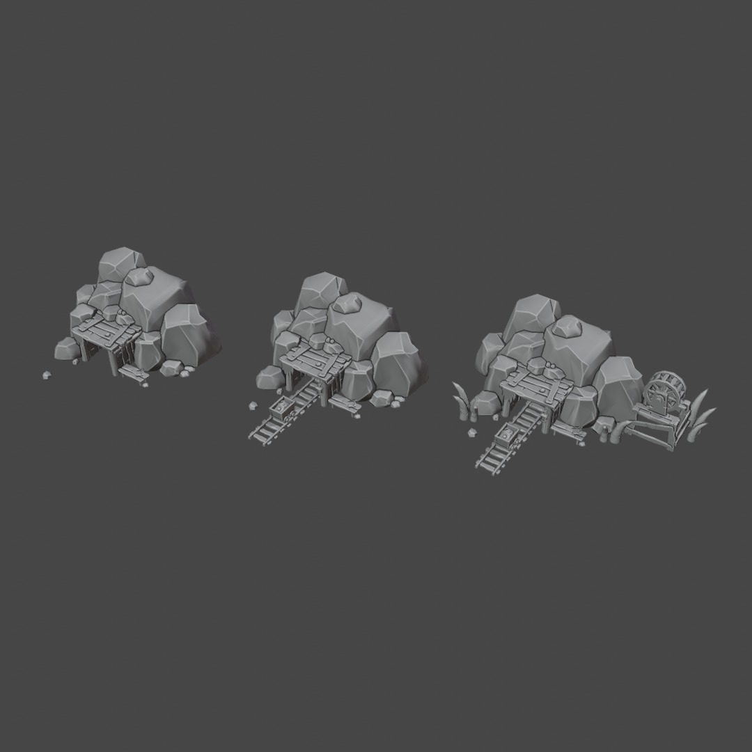 Goblins and Orcs Gold Mine Low-poly 3D model_7