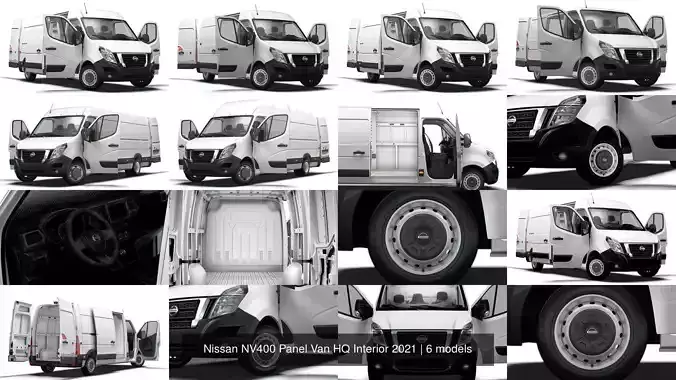 Nissan NV400 Panel Van HQ Interior 2021 3D Model Collection