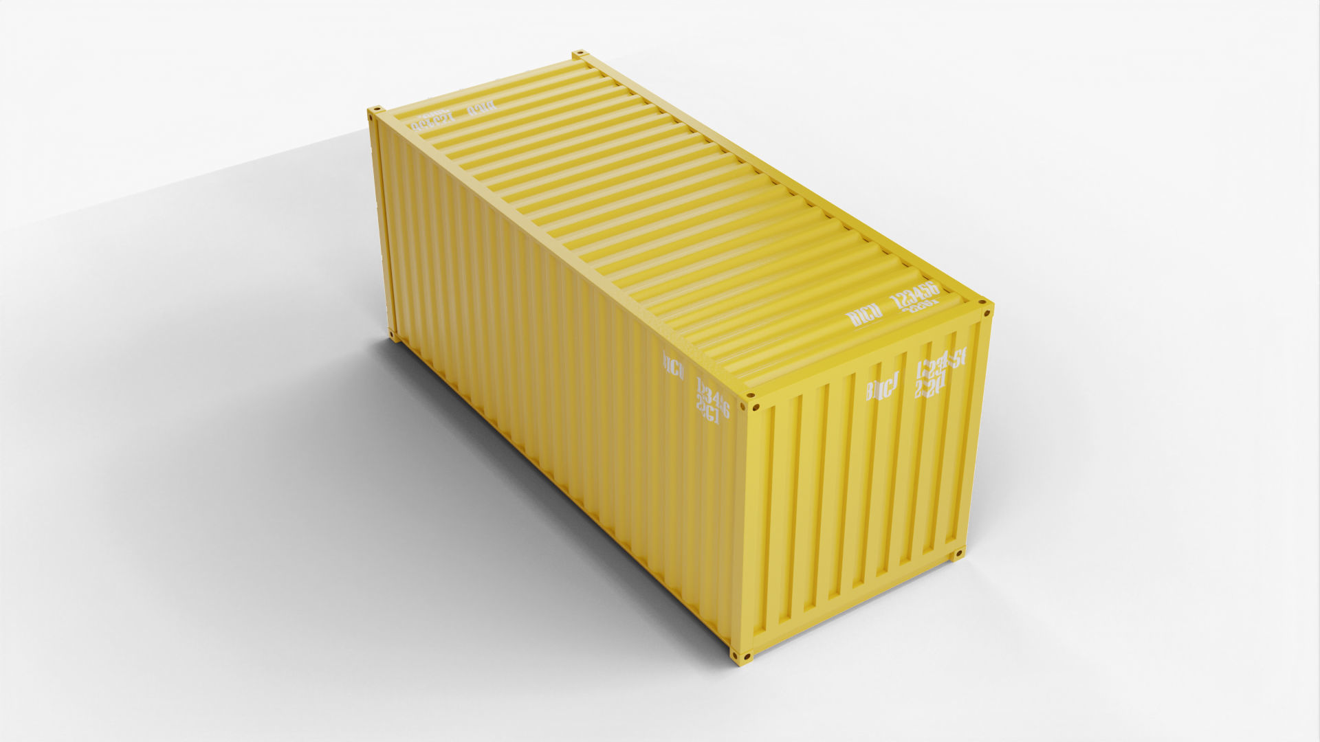 20Ft Cargo Container - Yellow - Clean 3D model_5