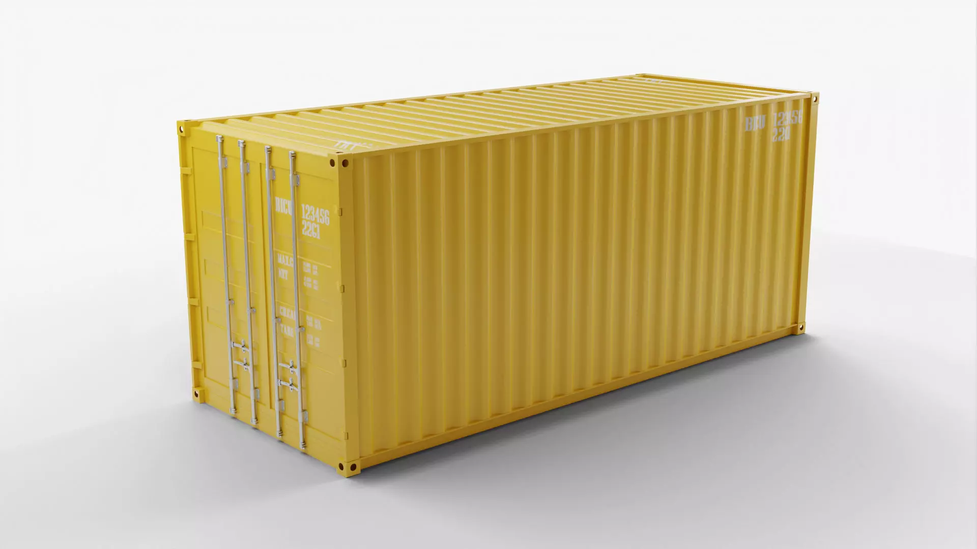 20Ft Cargo Container - Yellow - Clean 3D model_0