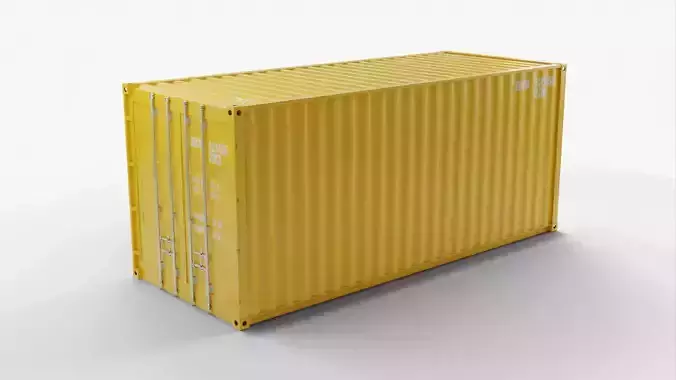 20Ft Cargo Container - Yellow - Clean 3D model