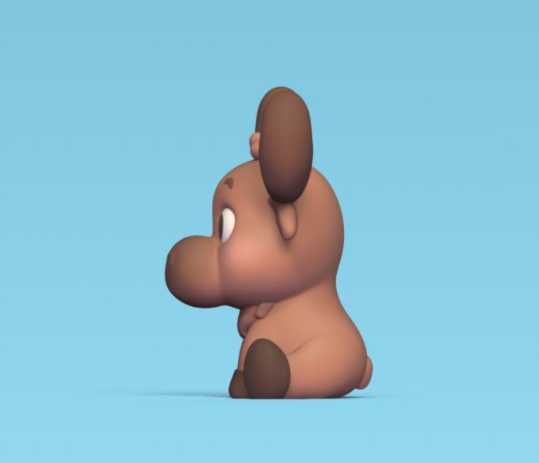 Cute Sitting Moose 3D print model_3