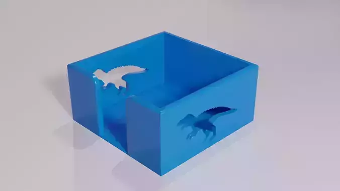 Dinosaur-Themed Hold Note Organizer 3D print model