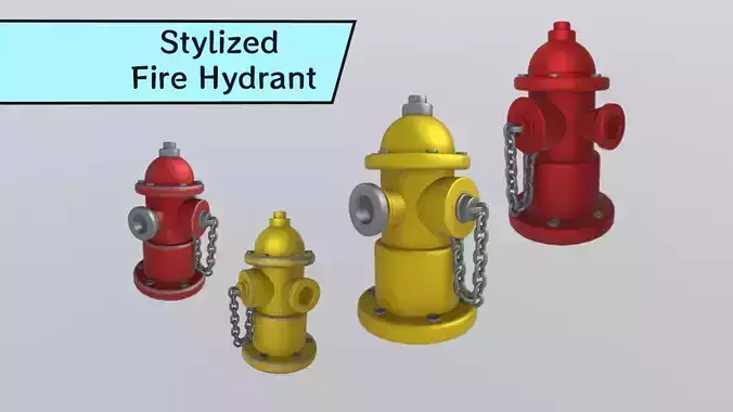 Stylized Fire Hydrant Set